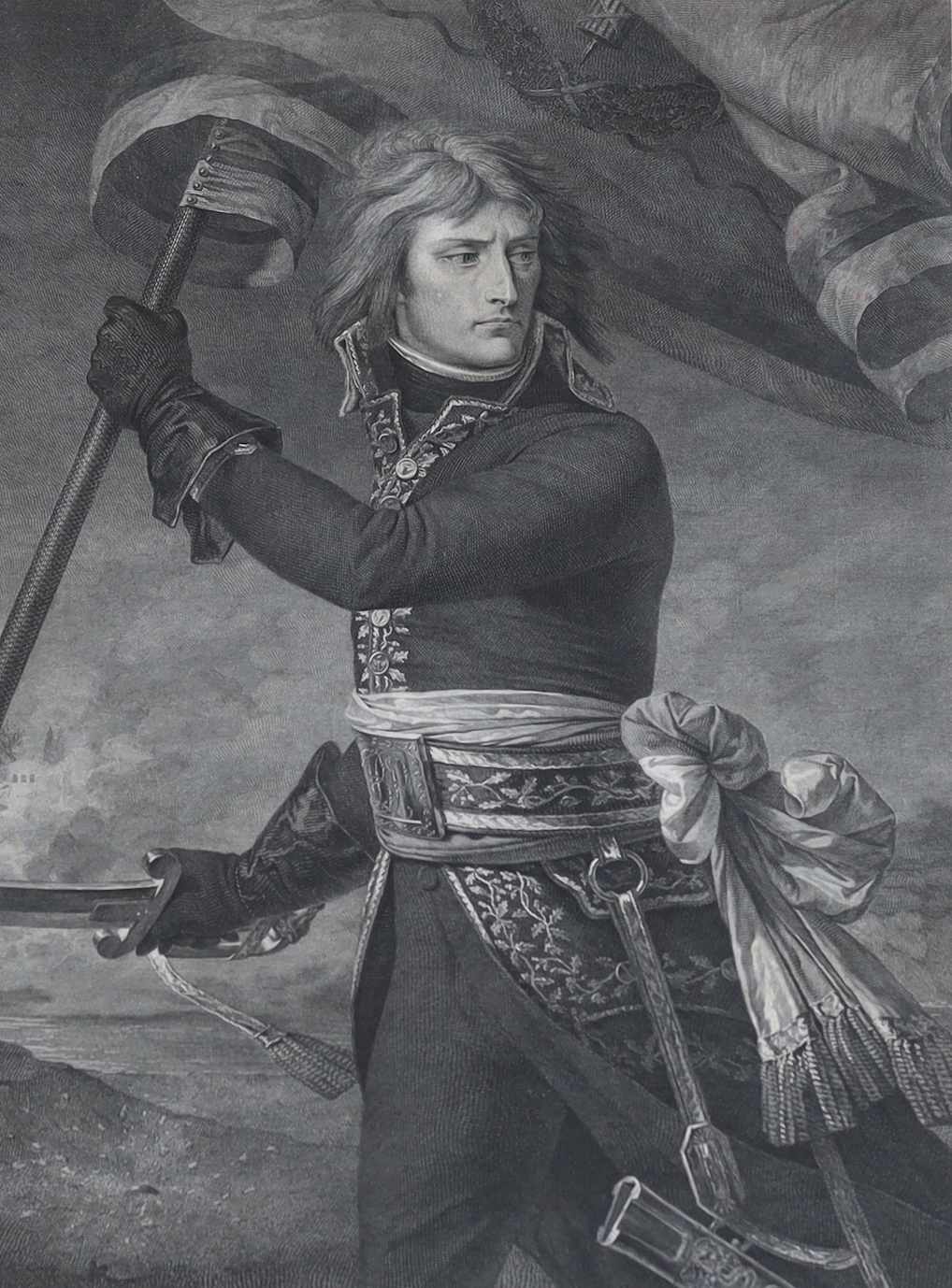 Giuseppe Longhi after Antoine-Jean Gros, engraving, 'Bonaparte at the Battle of Arcole', published 1798, visible sheet 48 x 32.5cm